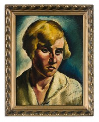 Erzsébet Korb: untitled (portrait of a young blonde woman: "Self Portrait"?)
