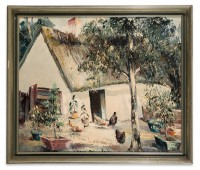 Lajos János Tihanyi: untitled (chickens and house)
