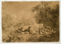 András Markó: untitled (scene of mountain shepherds), (known as “Preparing the Meal”)