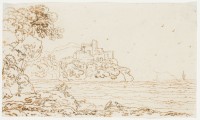 Károly Markó Sr.: untitled (landscape with castle and body of water)