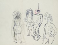 Sándor Bortnyik: untitled (4 figures: 1 man, 3 women)